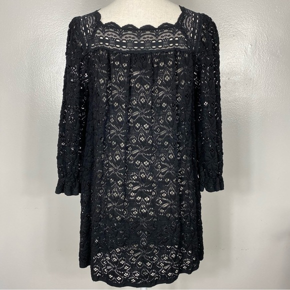 Anne Sui stretch lace eyelet mini dress Y2K 90s size Small - Picture 4 of 10